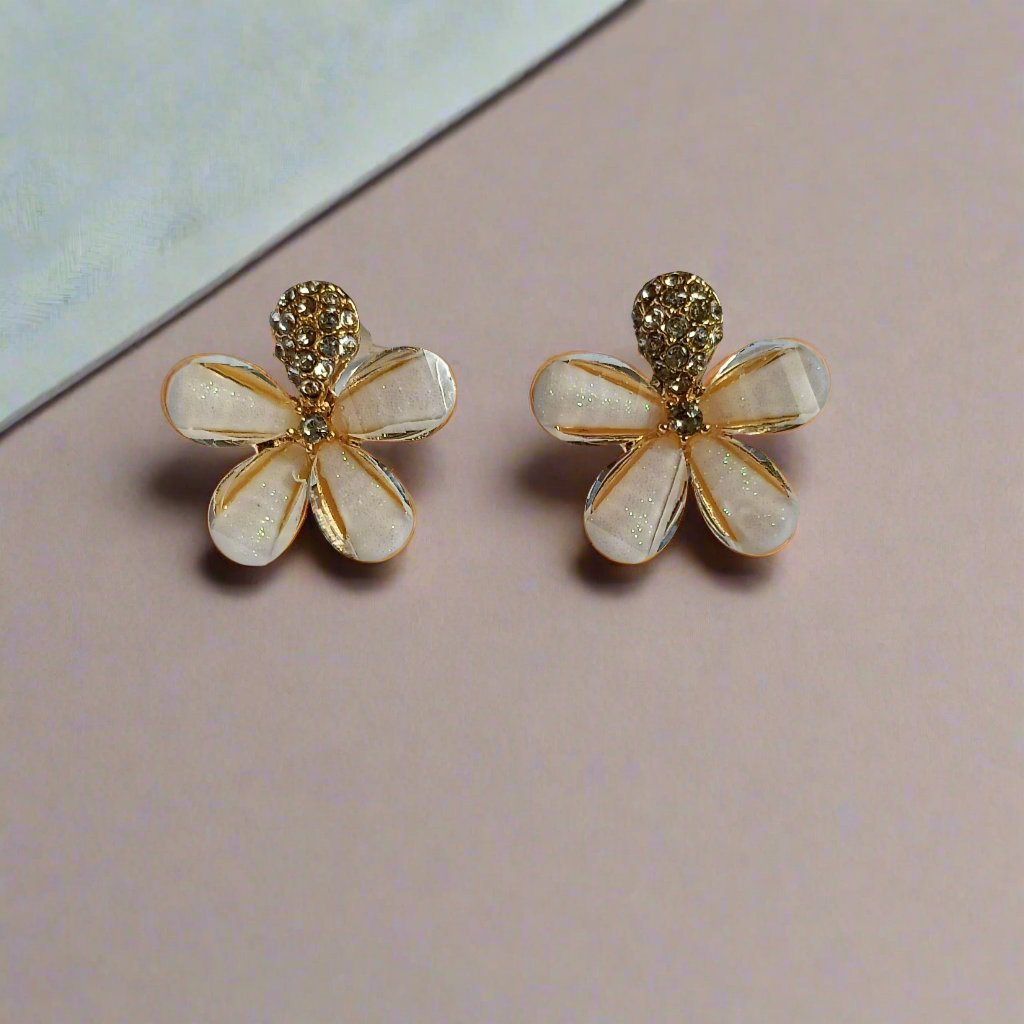  Floral Rhinestone Stud Statement Earrings