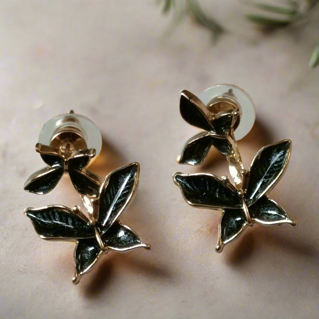 Double Butterfly Korean Drop Earrings