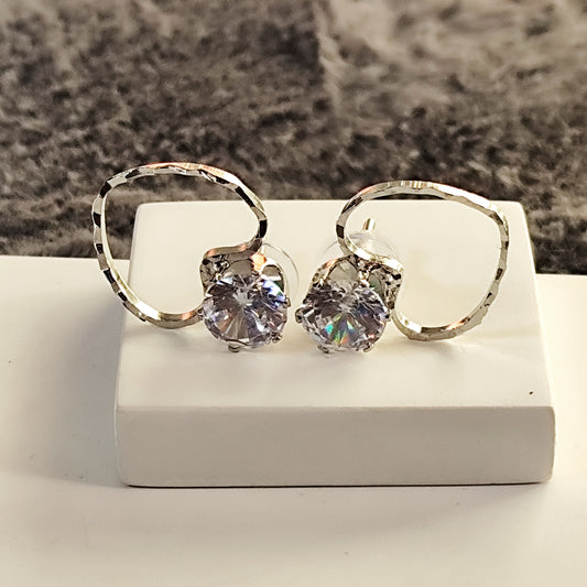 Crystal Heart Stud Earring