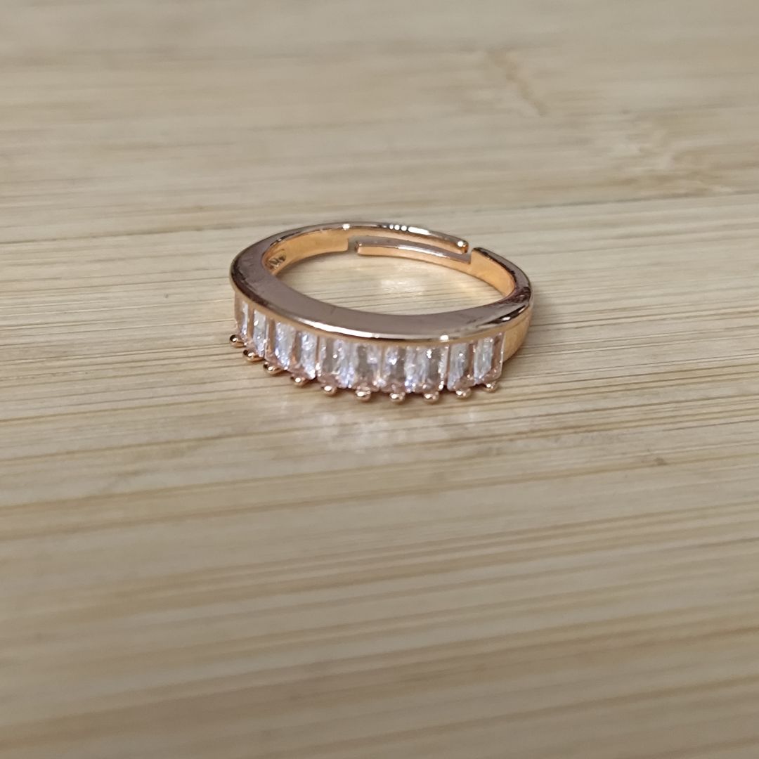 Anti Tarnish Korean Crystal Ring (Rose Gold)
