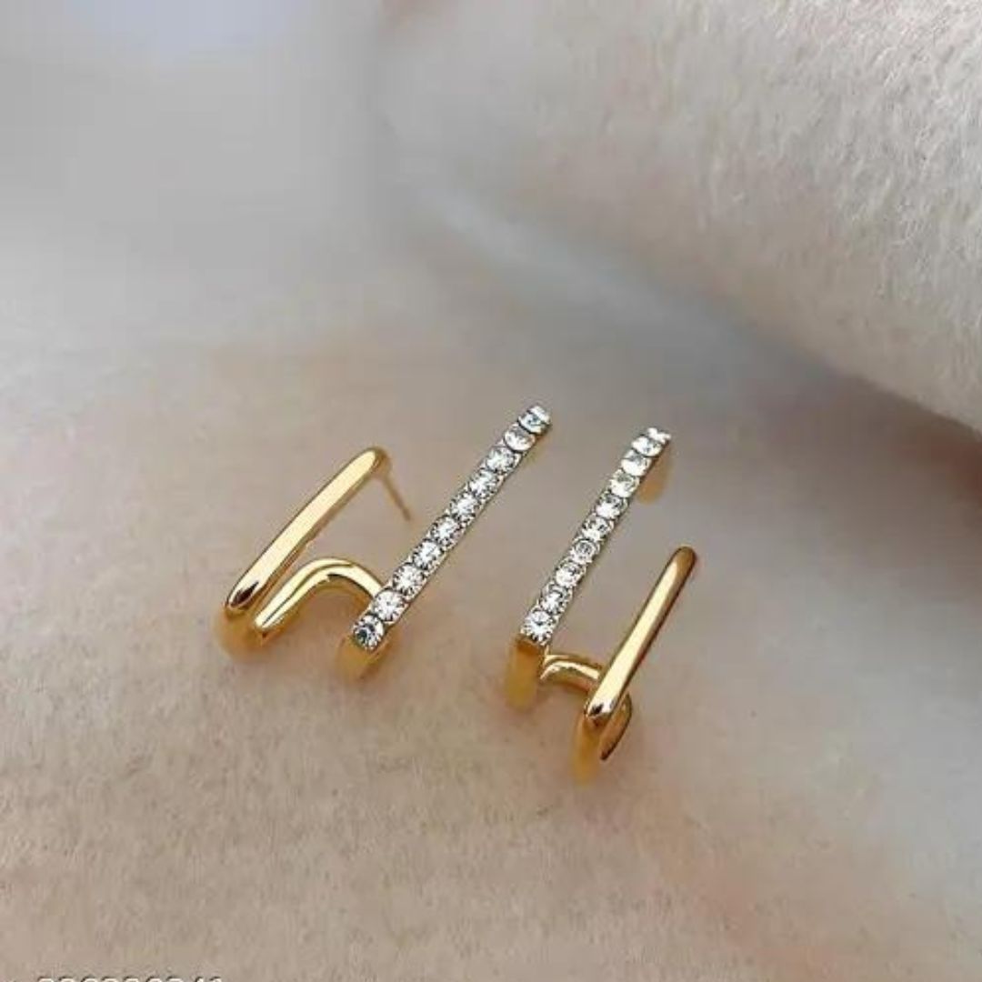 Double Layered Minimal Stud Korean Fashion Earrings