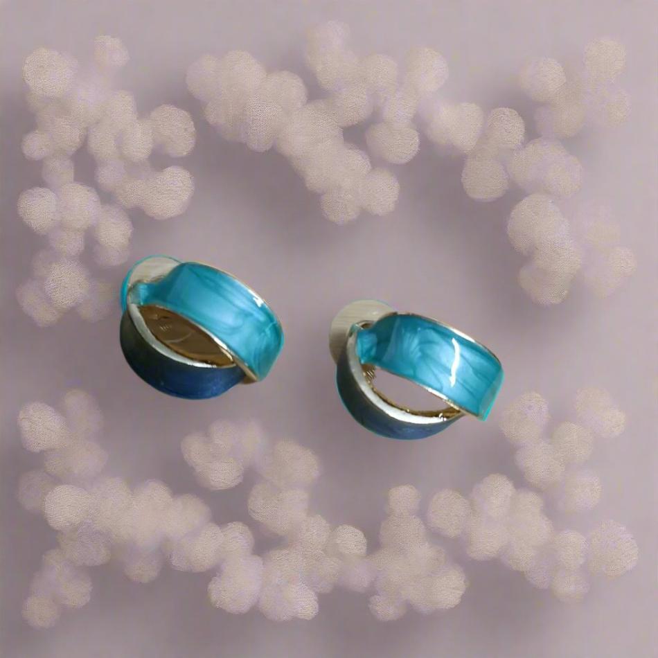 Dual-Color Loop Minimal Korean Fashion Earrings