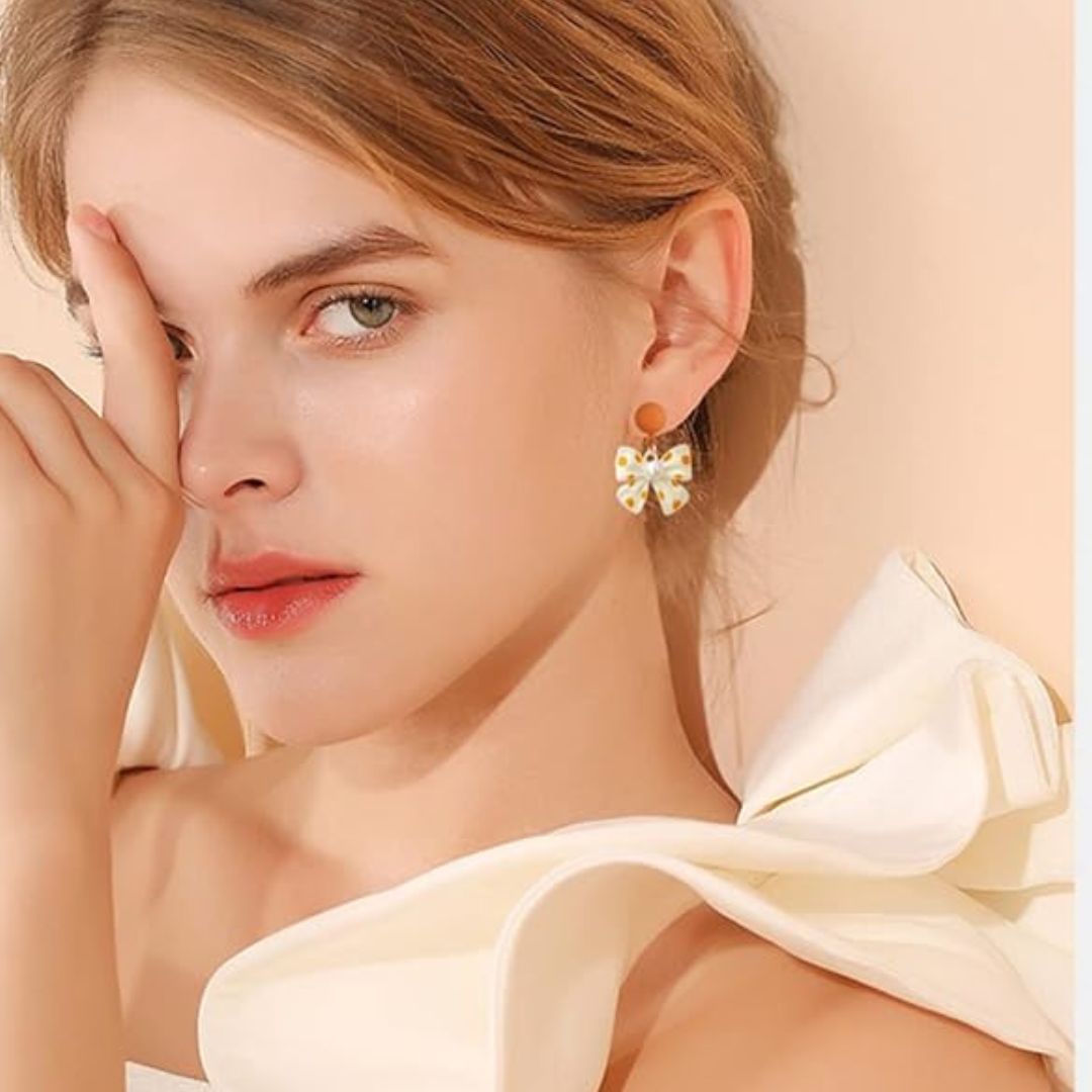 Pearl Perfection Bows Drop Earrings