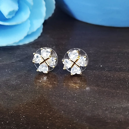 Four Hearts American Diamond Stud
