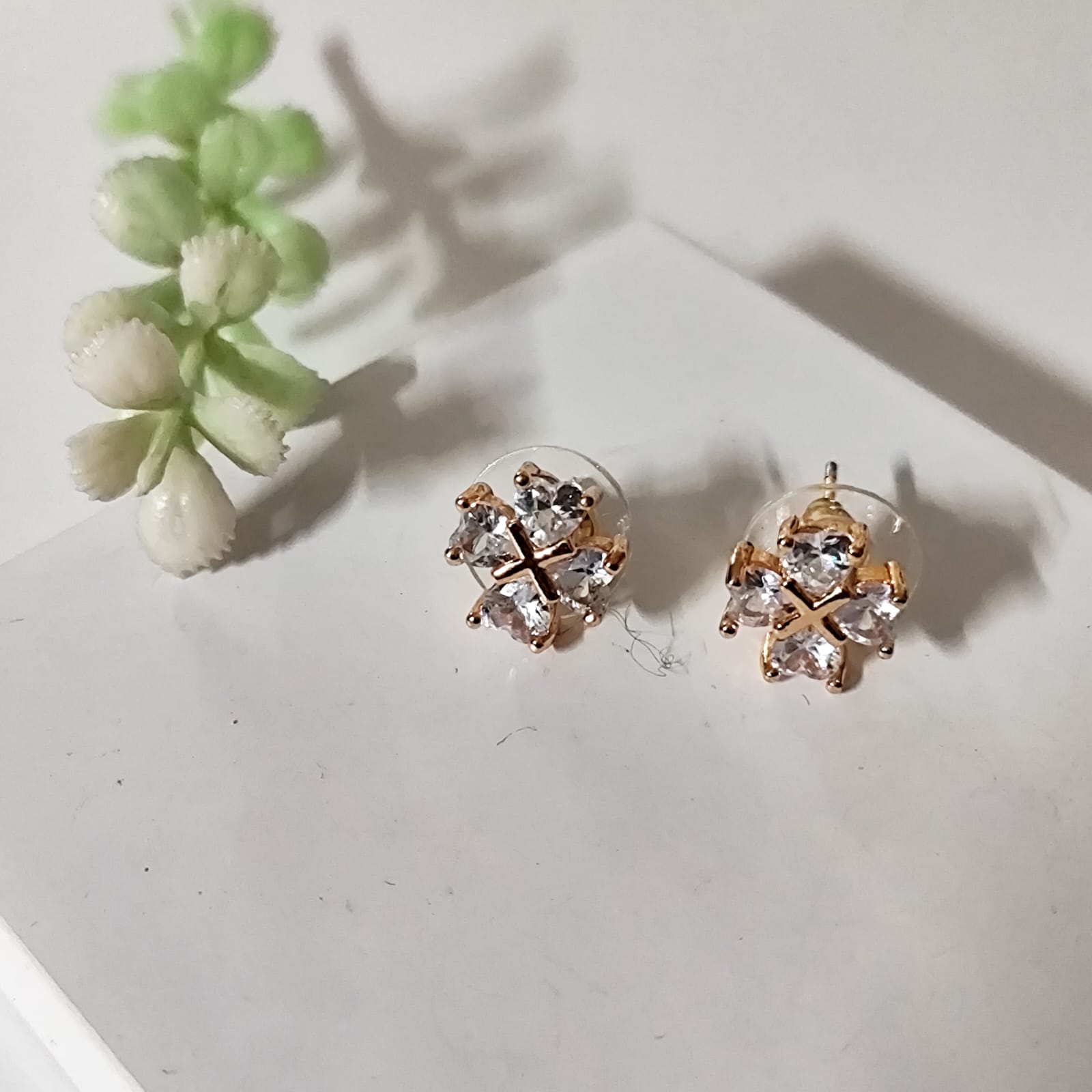 Four Hearts American Diamond Stud