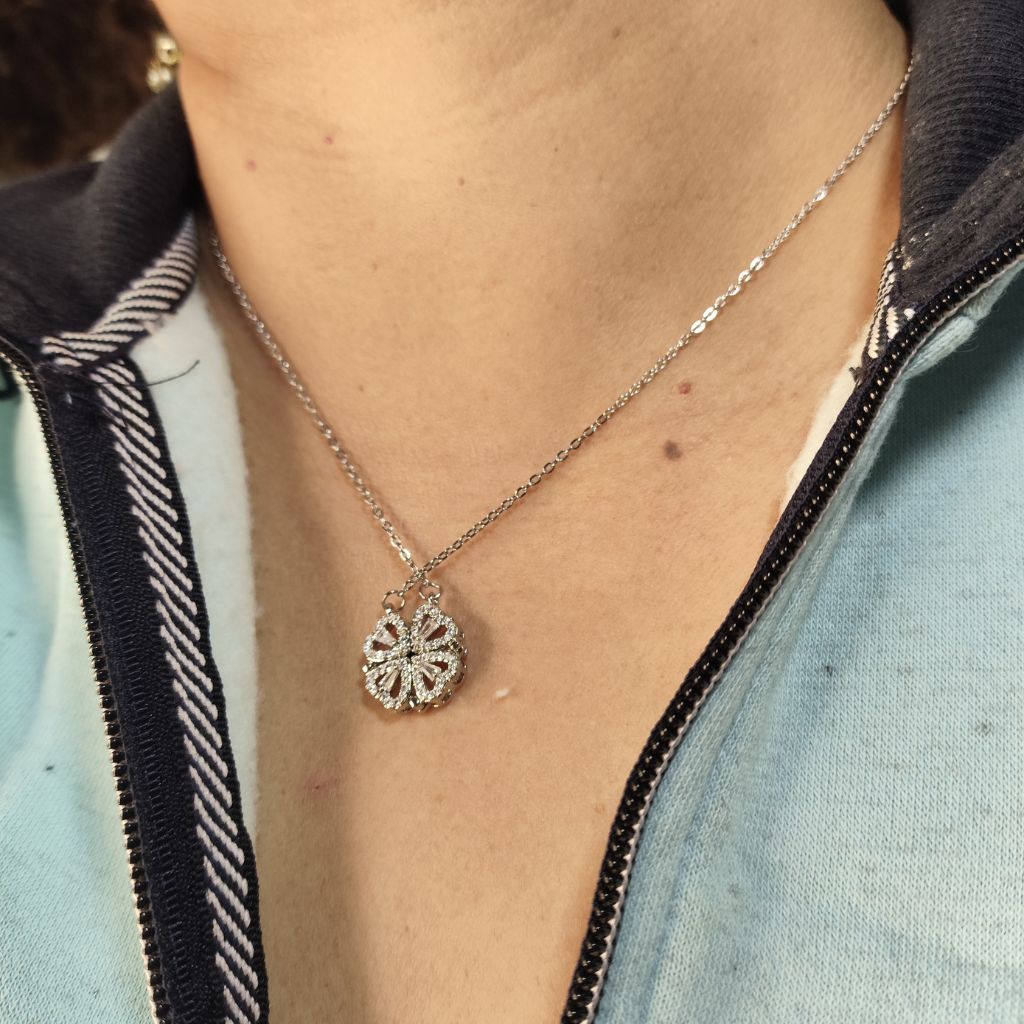 Four in one Silver Heart Necklace