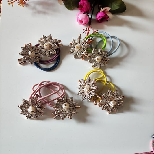 Korean Fashion Hair Rubber_ Flora (Pack of 3)
