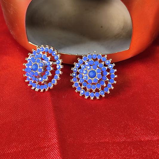 Karnpriya Zirconia Studs Earrings (Blue)