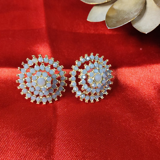 Karnpriya Zirconia Studs Earrings (Grey)