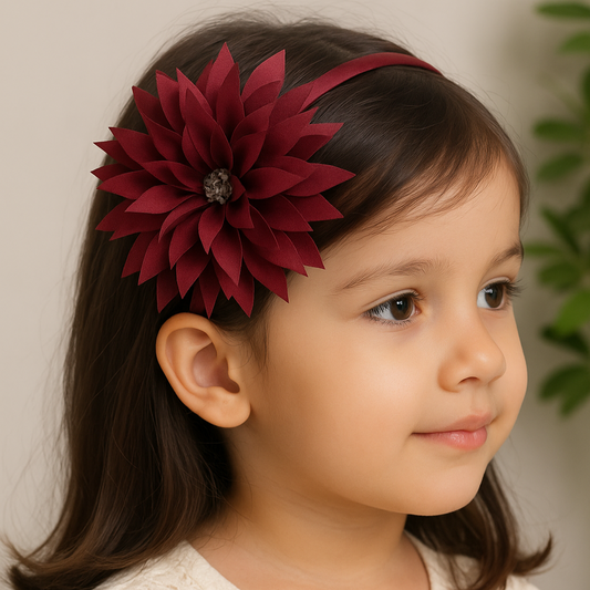 Maroon Berry Blossom Hair Band