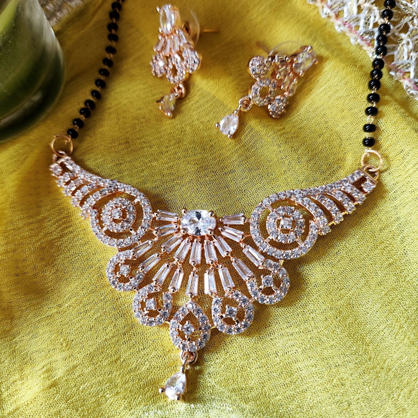 Mohini Haar Rose Gold American Diamond  Mangalsutra