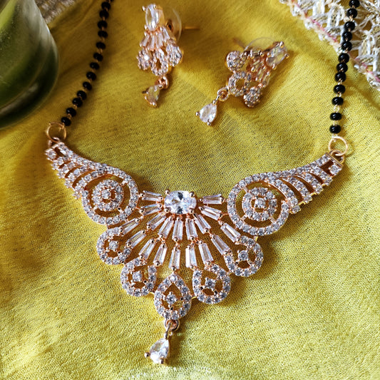 Mohini Haar Rose Gold American Diamond  Mangalsutra