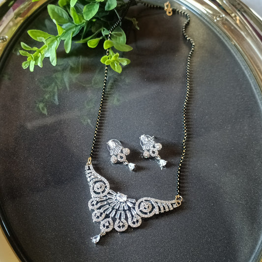 Mohini Haar Silver American Diamond Mangalsutra
