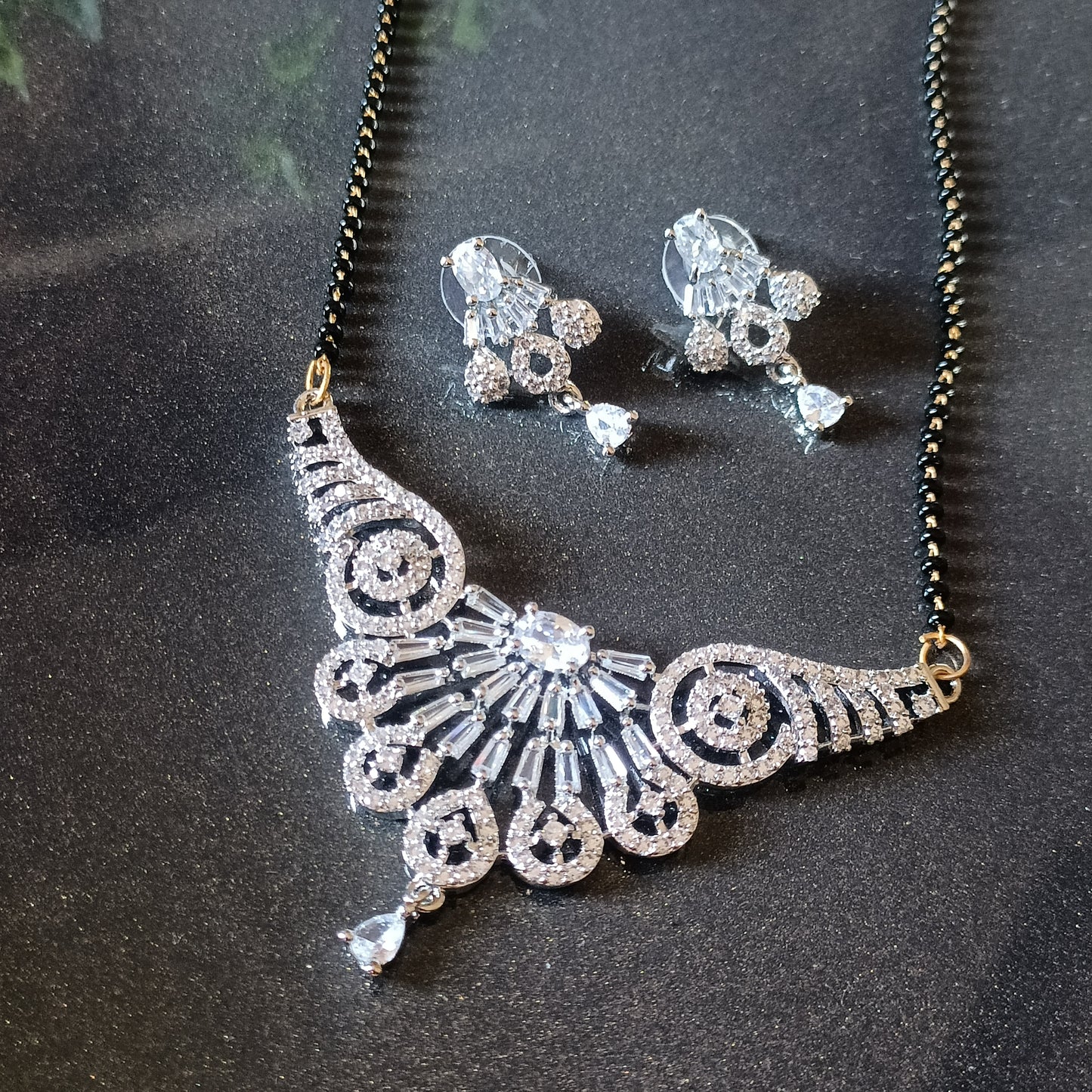 Mohini Haar Silver American Diamond Mangalsutra