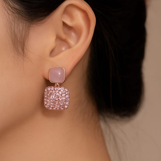 Purple Crystal Glow Dangler Earrings
