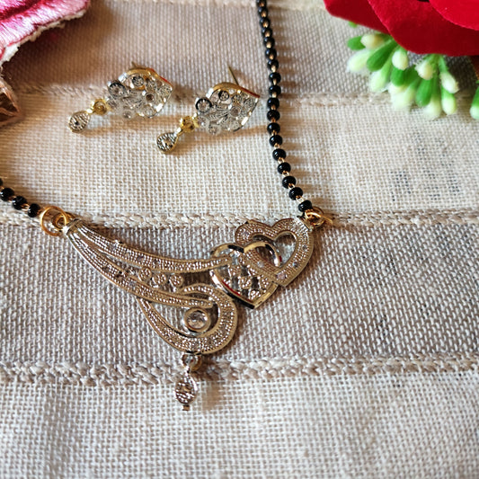 Rajat Haar American Diamond Mangalsutra (White)