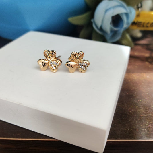 Little Heart Rosegold American Diamond Stud