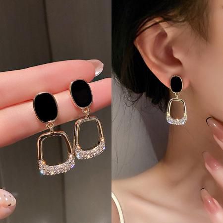 Sparkling Square Drop Korean Fashion Earrings