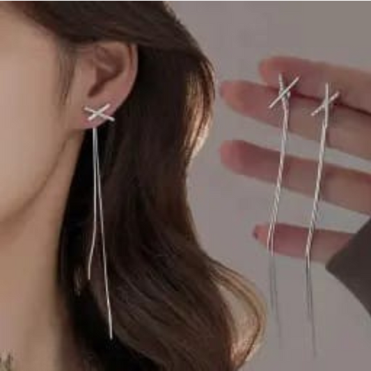 Trendy Cross Tassel Earring